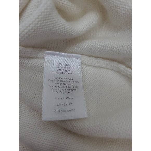 Talbots Cashmere Blend Sweater Women's Size Large White Soft Knit Pullover - Picture 5 of 6